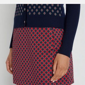 Tory Burch Sport Women’s Red and Navy Patterned Skirt
